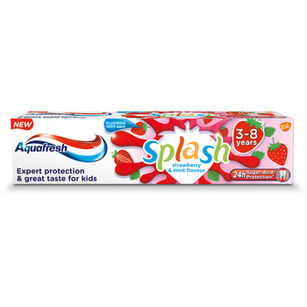 Aquafresh Pasta Do Zębów Splash Dla Dzieci W Wieku 3-8 Lat Do Zębów Mlecznych I Stałych O Smaku Truskawkowym 50 Ml