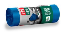 Anna Zaradna Worki na śmieci z taśmą ściągającą, supermocne, 60 l, 10 szt., niebieskie