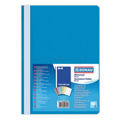 Donau Skoroszyt Pp, A4, Standard, 120/180Mikr., Niebieski 