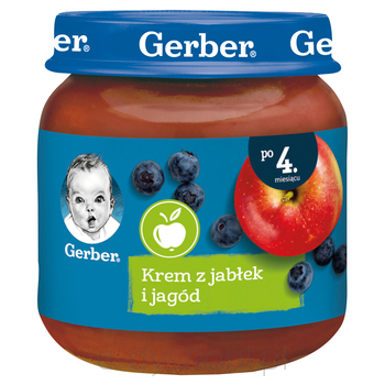 Gerber Deserek Krem Z Jabłek I Jagód Po 4 Miesiącu 125 G