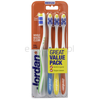 Jordan Szczoteczka Do Zębów Total Clean Medium 4-Pack