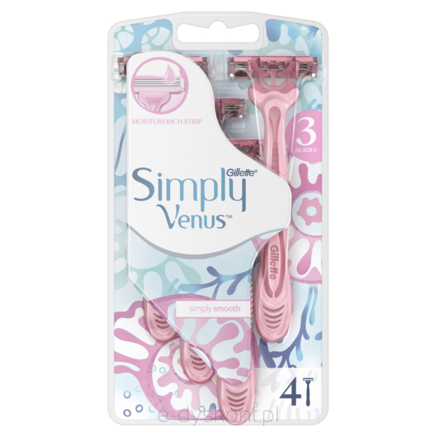 Gillette Simply Venus 3 Maszynki Jednorazowe Do Golenia 4Szt.