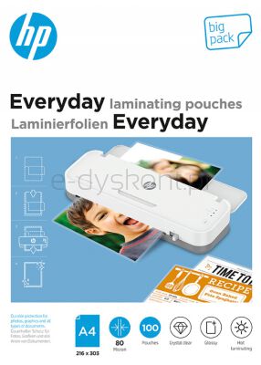 Hp Everyday folie Laminacyjnea4, 80 Mic, 100 Szt., Przezroczyste/Połysk 