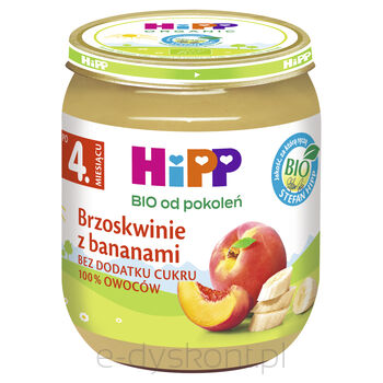 Hipp Bio Od Pokoleń, Brzoskwinie Z Bananami, Po 4. M-Cu, 125 G