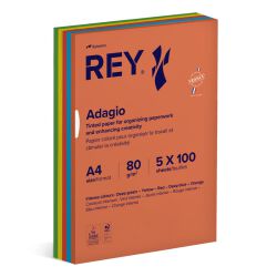 Rey Adagio Papier Ksero A4, 80Gsm, Mix Kolorów Intens, *Ryada080X906 R200, 5X100 Ark. 