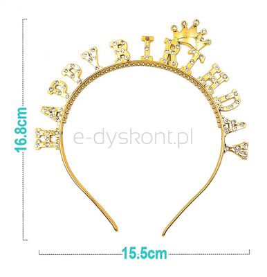 Part Go Opaska Happy Birthday, 16,8cm, 1 szt., złota
