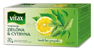 Vitax Herbata Inspiracje Zielona&Cytryna 20 Torebek X 1,5G
