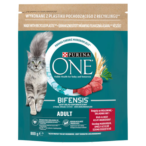 Purina One Karma Dla Kotów Adult Bogata W Wołowinę I Pełne Ziarna 800G