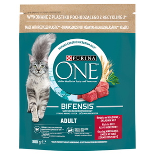 Purina One Karma Dla Kotów Adult Bogata W Wołowinę I Pełne Ziarna 800G