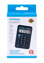 Donau Kalkulator Kiesznkowy Tech, 8-Cyfr. Wyświetlacz, Wym. 97X62X11 Mm, Czarny