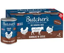 Butcher's Original Megapack Gravy, Karma dla psa, mix smaków z warzywami, Kawałki w Sosie, 6x400 g