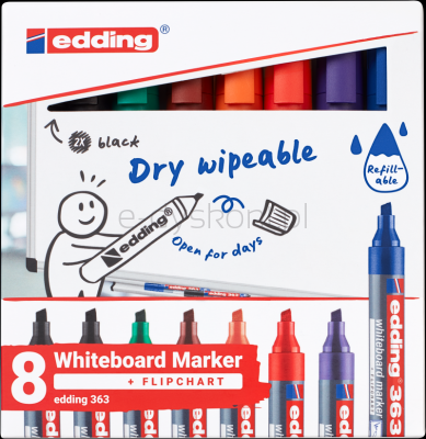 Edding Marker Do Tablic E-363 1-5Mm, 8 Szt., Mix Kolorów 