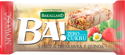 Bakalland Ba! Baton 5 Zbóż Truskawka & Quinoa 30g 