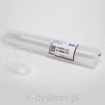 Guillin Polska Kubki Transparentne Pet Fi 95 Mm 400 Ml| 50 Szt