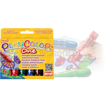 Farba tempera w sztyfcie 6 kolorów PlayColor
