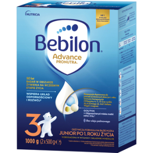 Bebilon Advance Pronutra 3 Junior Mleko Dla Dzieci Po 1. Roku Życia 1000G (2X500G)