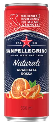 Sanpellegrino,Napój Aranciata Rossa delikatny gaz, puszka, 0,33l, kaucja