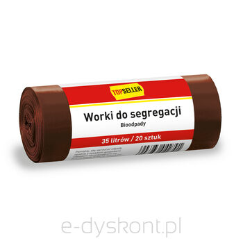 Topseller Worki Do Segregacji 35L Brązowe 20 Szt.