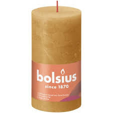 Bolsius Świeca Pieńkowa Rustic 130/68 Shine Miodowy Żółty