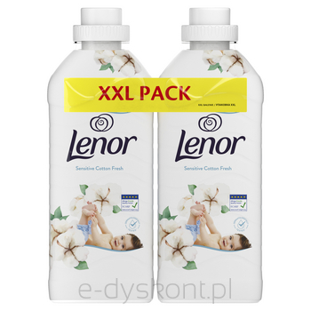 Lenor Sensitive Cotton Fresh Płyn zmiękczający do płukania tkanin XXL Pack 2x810 ml
