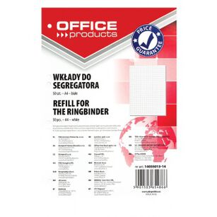 Wkład Do Segregatora Office Products, A4, W Kratkę, 50 Kart., Biały