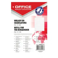 Office Products Wkład do segregatora A4, w kratkę, 50 kart., biały