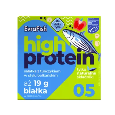 Evrafish Proteinowa sałatka z tuńczykiem w stylu bałkańskim 160g