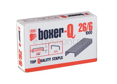 Ico Boxer Zszywki 26/6, Galwanizowane, 1000Szt. 