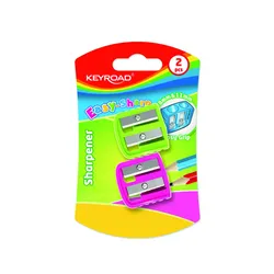 Keyroad Temperówka plastikowa, EASY-SHARP, podwójna, 2 szt., blister, mix kolorów