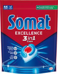 Somat Kapsułki do zmywarki Excellence 3w1, 44 szt., lemon
