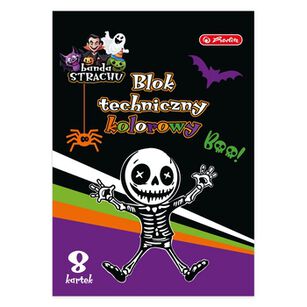 Herlitz Blok kolorowy techniczny A4 Halloween 8 kartek