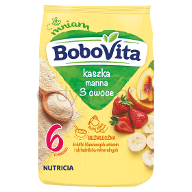 Bobovita Kaszka Manna 3 Owoce Po 6 Miesiącu 180 G