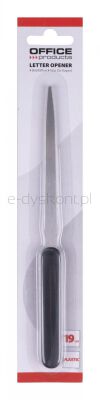 Office Products Nóż do kopert 19cm, plastikowa rączka, blister, czarny
