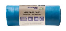 Donau ECO Worki na śmieci z uchwytami Knoties, 60l, 10 szt., niebieskie
