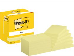 Post-It Bloczek Samoprzylepny 76X127Mm, 12X100 Kart., Żółty