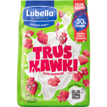 Lubella TRUSKAWKI Płatki śniadaniowe -30% cukru 450g