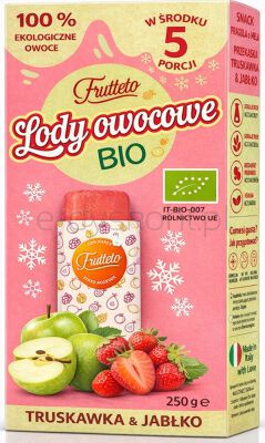 Lody do zamrażania truskawka-jabłko 100% owoców BIO 5 x 50 g