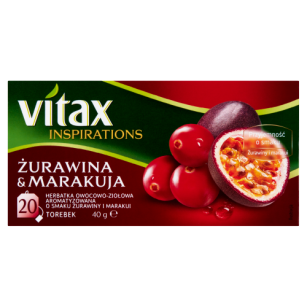 Vitax Herbata Inspiracje Żurawina&Marakuja 20 Torebek