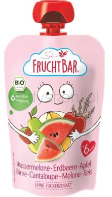 Fruchtbar Mus arbuz, truskawka, jabłko, gruszka, melon, ryż BIO 100 g