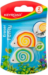 Keyroad Gumka uniwersalna Ślimak, 2szt., blister, mix kolorów
