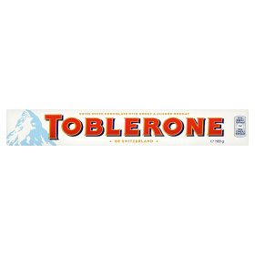 Toblerone Szwajcarska Czekolada Biała Z Nugatem Miodowo-Migdałowym 100 G