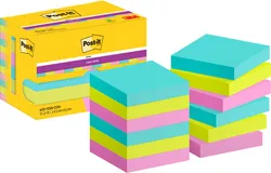 Post-It Karteczki samoprzylepne Super Sticky Notes, 47,6x47,6mm, 12x90 kart., paleta Cosmic