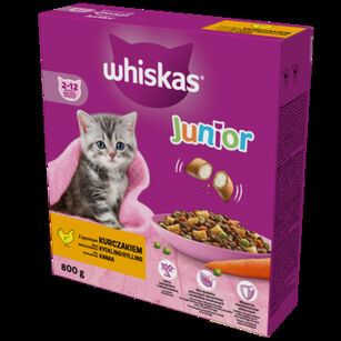 Whiskas Junior 2-12 Miesięcy Sucha Karma Z Kurczakiem 800 G