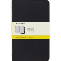 Zestaw 3 Zeszytów Moleskine Cahier Journals L (13x21cm) w kratkę, 80 strony, czarny