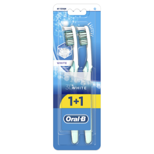 Oral-B Szczoteczka Do Zębów Advantage 3Dwhite Manualna Średnia, X 2 
