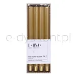 Świeca Stołowa Długa Ryflowana Donau Home, Lakierowana, 25X300 Mm, 4 Szt., Złota - 2