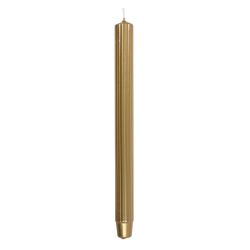 Donau HOME Świeca stołowa długa ryflowana Lakierowana, 25X300 Mm, 4 Szt., Złota