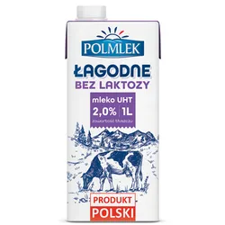 Polmlek Mleko Łagodne Bez Laktozy 2% 1 L