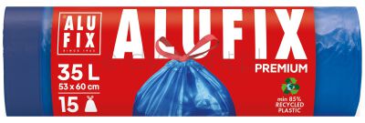 Alufix Worki na śmieci, z taśmą ściągającą, LDPE, 35l, 15 szt., niebieskie