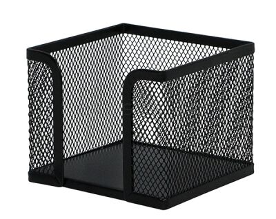Q-Connect Pojemnik na karteczki Office Set, metalowy, czarny